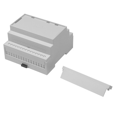 RS PRO Solid Top Enclosure Type, 88 x 90 x 58mm, Polycarbonate DIN Rail Enclosure Kit