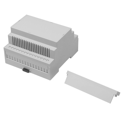 RS PRO Open Top, Vented Sides Enclosure Type, 88 x 90 x 58mm, Polycarbonate DIN Rail Enclosure Kit