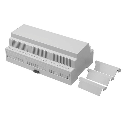 RS PRO Open Top, Vented Sides Enclosure Type, 159.2 x 90 x 58mm, Polycarbonate DIN Rail Enclosure Kit