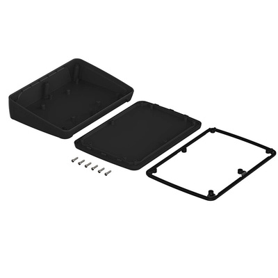 Bopla BoPad Series Black ABS Desktop Enclosure, Sloped Front, 215 x 150 x 53mm