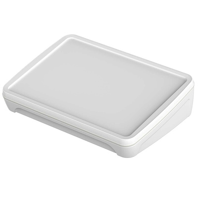 Bopla BoPad Series White ABS Desktop Enclosure, Sloped Front, 215 x 150 x 53mm