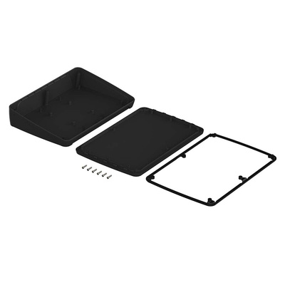 Bopla BoPad Series Black ABS Desktop Enclosure, Sloped Front, 285 x 198 x 61.2mm