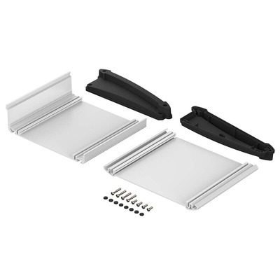 Bopla Alu-Topline Series Black Aluminium Desktop Enclosure, Sloped Front, 150 x 181.2 x 53.2mm