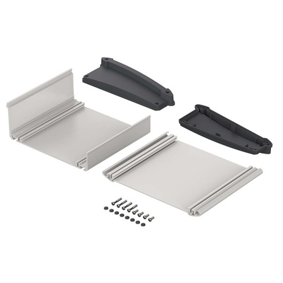 Bopla Alu-Topline Series Grey Aluminium Desktop Enclosure, Sloped Front, 150 x 181.2 x 68.2mm