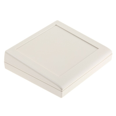 Pactec KEU Series White ABS Desktop Enclosure, Sloped Front, 127 x 138.47 x 38.18mm