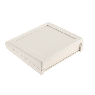 Pactec KEU Series White ABS Desktop Enclosure, Sloped Front, 127 x 138.47 x 38.18mm