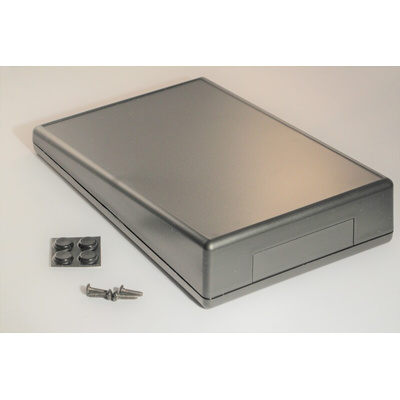 Hammond Black ABS Desktop Enclosure, Sloped Front, 220 x 140 x 41mm