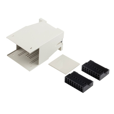 RS PRO DIN Rail Enclosure Enclosure Type, 75 x 55 x 110mm, Polycarbonate DIN Rail Enclosure
