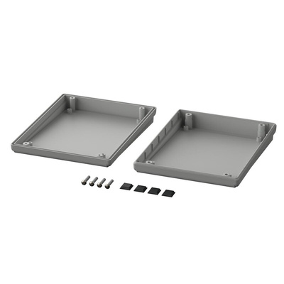 Bopla Futura Series Light Grey ABS Desktop Enclosure, Sloped Front, 170 x 132 x 44.9mm