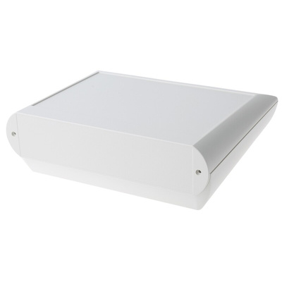 OKW Comtec Series White ABS Desktop Enclosure, Sloped Front, 150 x 200 x 62.8mm