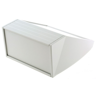 METCASE Unidesk Series Grey Aluminium Desktop Enclosure, Sloped Front, 200 x 200 x 21.6mm