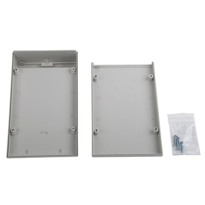 Bopla Bopult Series Light Grey ABS Desktop Enclosure, Sloped Front, 176 x 106 x 54mm