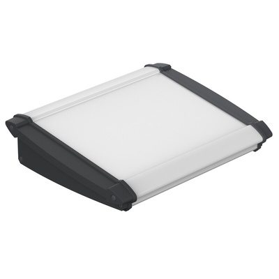 Bopla Alu-Topline Series Black, Natural Anodised ABS, Aluminium Desktop Enclosure, Sloped Front, 200 x 181.2 x 53.2mm