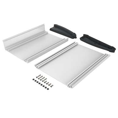 Bopla Alu-Topline Series Black, Natural Anodised ABS, Aluminium Desktop Enclosure, Sloped Front, 250 x 181.2 x 53.2mm