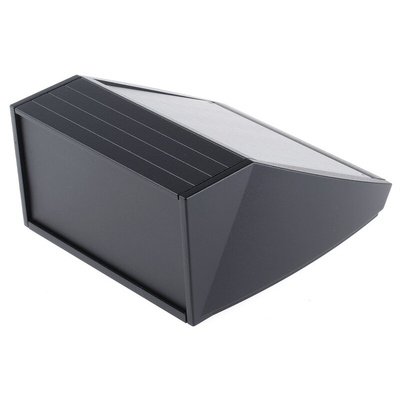 METCASE Unidesk Series Black Aluminium Desktop Enclosure, Sloped Front, 200 x 200 x 102mm