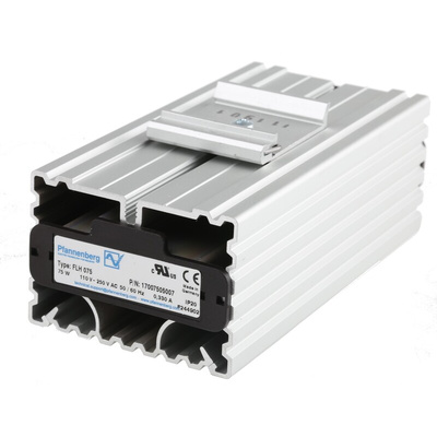 Pfannenberg Enclosure Heater, 110 → 250V ac, 75W Output, 120°C, 140mm x 70mm x 50mm