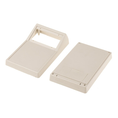 RS PRO White ABS Handheld Enclosure, Integral Battery Compartment, Display Window, 146.1 x 91.5 x 52.9mm