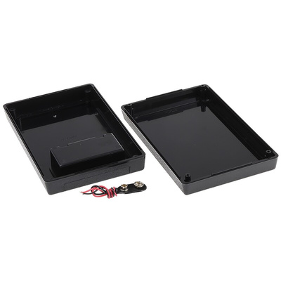 RS PRO Black ABS Handheld Enclosure, Integral Battery Compartment, 146.1 x 91.4 x 32.7mm