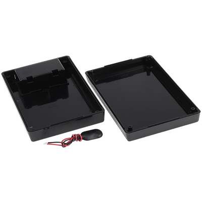 RS PRO Black ABS Handheld Enclosure, Integral Battery Compartment, 146.1 x 91.4 x 32.7mm