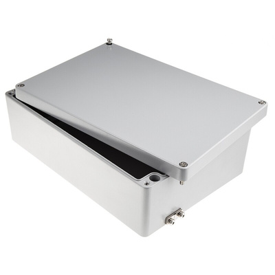 RS PRO Aluminium Enclosure, IP65, IP66, IP67, IP68, Grey Lid, 111 x 330 x 230mm