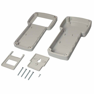 RS PRO Grey ABS Hand Held Enclosure, Display Window, IP54, 210 x 110 x 41mm