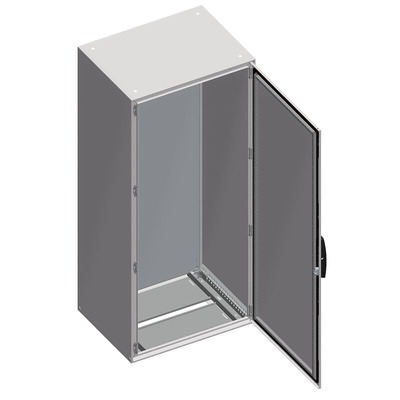 Schneider Electric NSYSM Series Sheet Steel Single-Door-Door Floor Standing Enclosure, Opaque Door, IP55, 2000 x 600 x