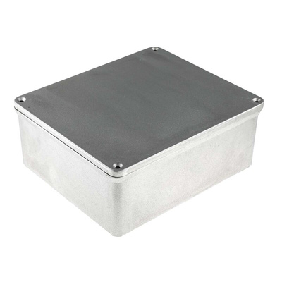 RS PRO Silver Die Cast Aluminium Enclosure, IP65, Silver Lid, 102 x 210 x 242mm