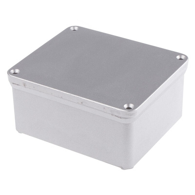RS PRO Silver Die Cast Aluminium Enclosure, IP65, Silver Lid, 160 x 135 x 81mm