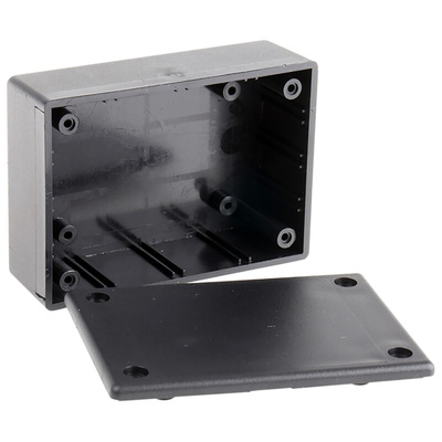 RS PRO Black ABS Enclosure, Black Lid, 88.9 x 63.5 x 32.39mm