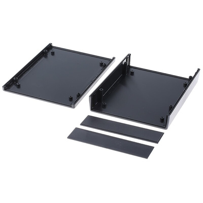 RS PRO Black ABS Enclosure, Black Lid, 184.15 x 139.69 x 38.1mm