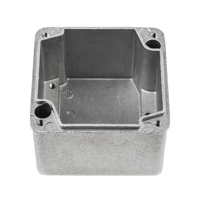 RS PRO Grey Die Cast Aluminium Enclosure, IP65, Grey Lid, 87 x 87 x 61mm