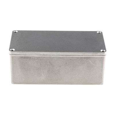 RS PRO Grey Die Cast Aluminium Enclosure, IP65, Grey Lid, 202 x 102 x 81mm