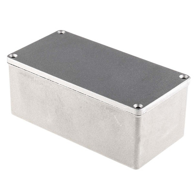 RS PRO Grey Die Cast Aluminium Enclosure, IP65, Grey Lid, 202 x 102 x 81mm