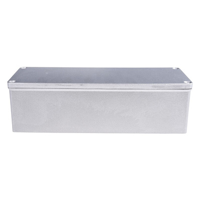 RS PRO Grey Die Cast Aluminium Enclosure, IP65, Grey Lid, 252 x 87 x 75mm