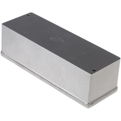 RS PRO Grey Die Cast Aluminium Enclosure, IP65, Grey Lid, 252 x 87 x 75mm