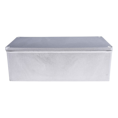 RS PRO Grey Die Cast Aluminium Enclosure, IP65, Grey Lid, 262 x 127 x 91mm