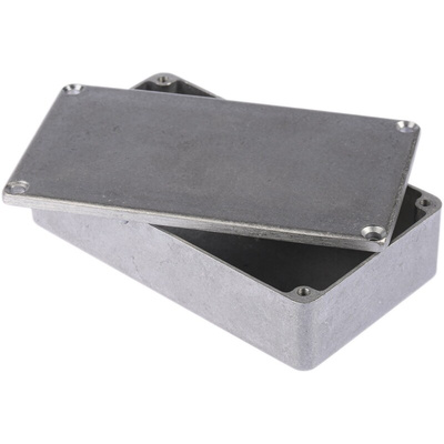 RS PRO Silver Die Cast Aluminium Enclosure, Silver Lid, 114.5 x 63.6 x 30.3mm