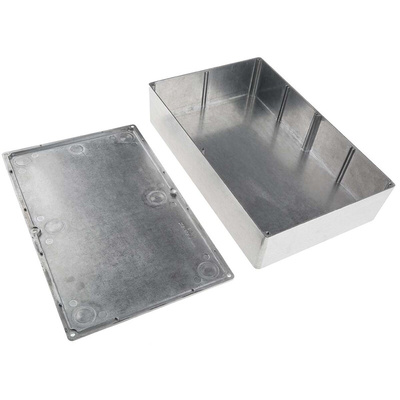 RS PRO Silver Die Cast Aluminium Enclosure, Silver Lid, 275 x 175 x 65.5mm