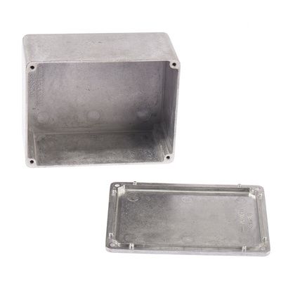 RS PRO Silver Die Cast Aluminium Enclosure, Silver Lid, 114.7 x 89.7 x 55.1mm