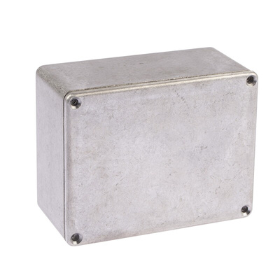 RS PRO Silver Die Cast Aluminium Enclosure, Silver Lid, 114.7 x 89.7 x 55.1mm