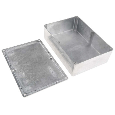 RS PRO Silver Die Cast Aluminium Enclosure, Silver Lid, 171.9 x 120.9 x 55mm