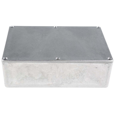 RS PRO Silver Die Cast Aluminium Enclosure, Silver Lid, 171.9 x 120.9 x 55mm
