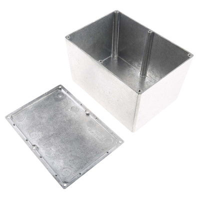 RS PRO Silver Die Cast Aluminium Enclosure, Silver Lid, 171.9 x 120.9 x 106mm
