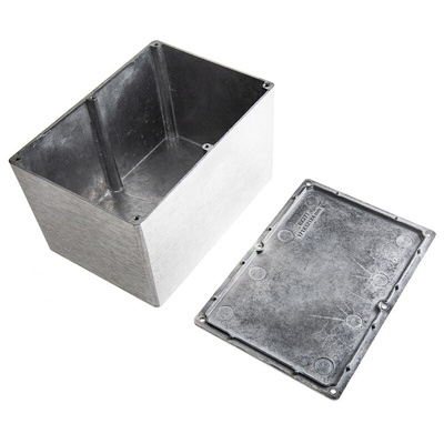 RS PRO Silver Die Cast Aluminium Enclosure, IP66, Silver Lid, 171.9 x 120.9 x 106mm