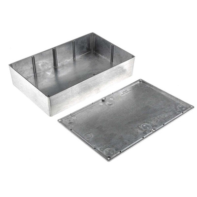 RS PRO Silver Die Cast Aluminium Enclosure, IP66, Silver Lid, 275 x 175 x 65.5mm