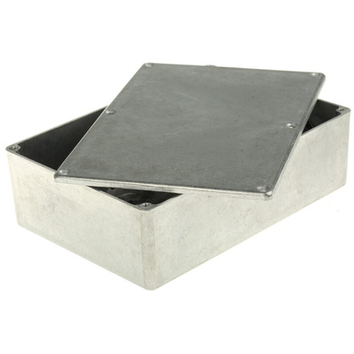 RS PRO Silver Die Cast Aluminium Enclosure, IP66, Silver Lid, 171.9 x 120.9 x 55mm