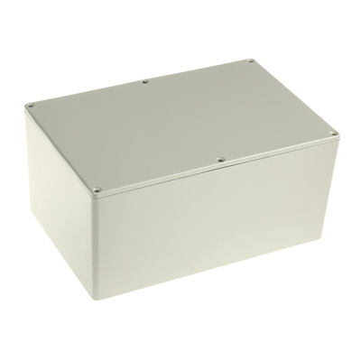 RS PRO Grey Die Cast Aluminium Enclosure, Grey Lid, 222.2 x 146 x 106.5mm