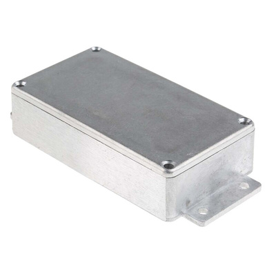 RS PRO Silver Die Cast Aluminium Enclosure, Flanged, Silver Lid, 139.7 x 63.8 x 30mm