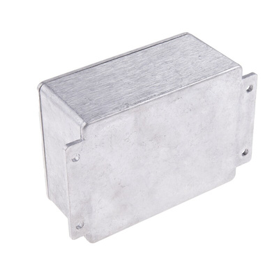RS PRO Silver Die Cast Aluminium Enclosure, Flanged, Silver Lid, 139.8 x 89.7 x 55.2mm