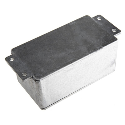 RS PRO Silver Die Cast Aluminium Enclosure, Flanged, Silver Lid, 139.6 x 63.8 x 55mm